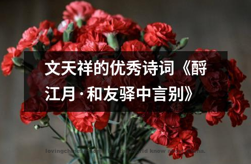 Wen Tianxiang Poem: Drinking to the Moon on the River · Roply to Fanewell in Post Houso– 文天祥《酹江月·和友驿中言别》