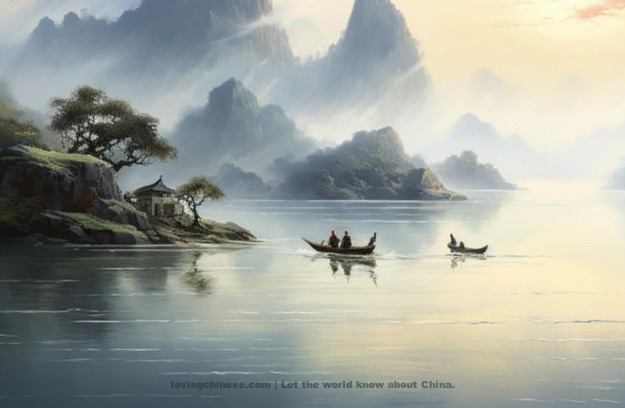 Farewell Beyond the Thorn-Gate Gorge - 李白《渡荆门送别》 - Li Bai poems in chinese and english