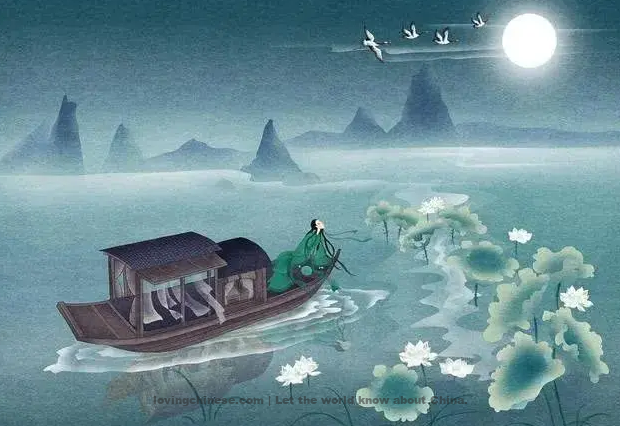 Jiang Jie Poem: A Twig of Mume Blossoms · My Boat Passing by Southern River – 蒋捷《一剪梅·舟过吴江》